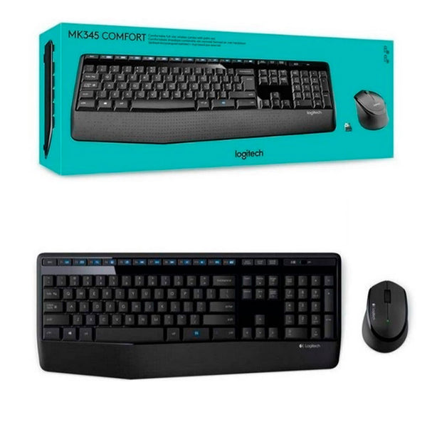Combo LOGITECH  Teclado y Mouse MK345 Español Inalámbrico Receptor USB Negro