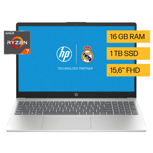 Portátil HP 15-fc0031la/AMD Ryzen™ 7 7730U 4,5 GHz/16GB DDR4/1TB SSD/15.6 FHD/Windows 11 Home